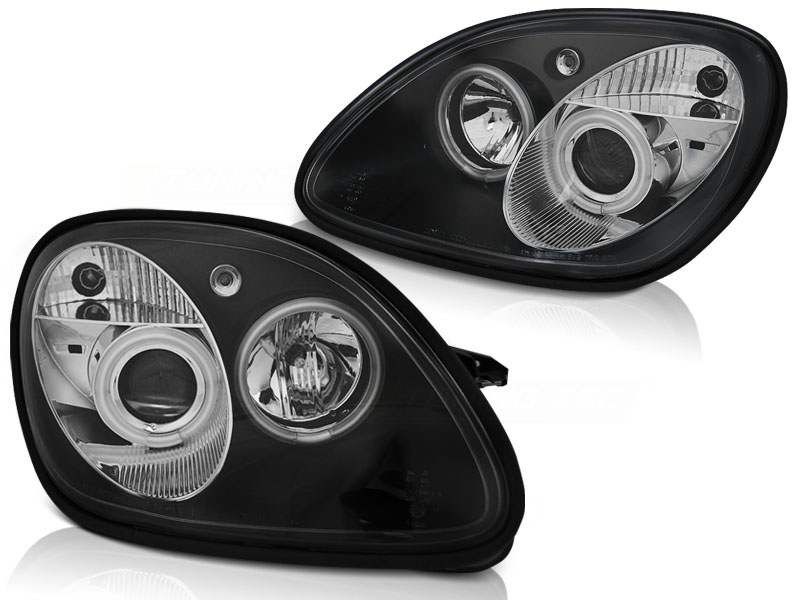 Koplampen Mercedes SLK 96-97 / 00-02 Angel eyes zwart