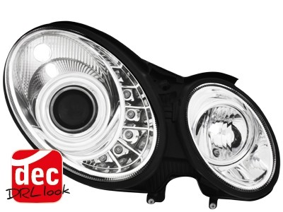 Koplampen Mercedes-Benz E-Klasse Typ W211 DRL look 06-08 chroom