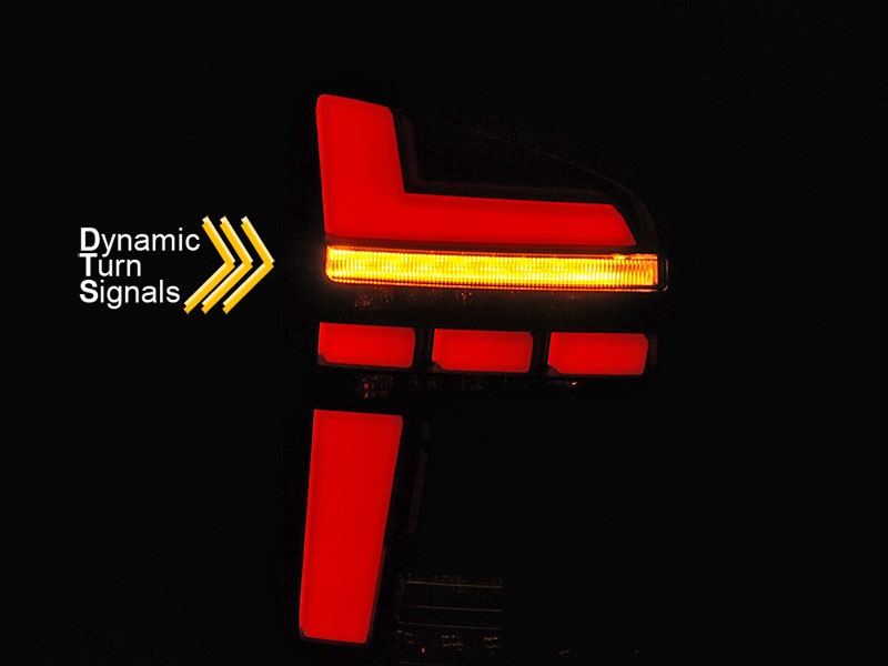 Achterlichten VW Transporter T6 LED Tube Dynamic Achterdeuren zwart/smoke