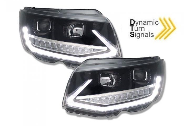 Koplampen VW T6 Multivan/Transporter Dynamic Tube Piano-Black
