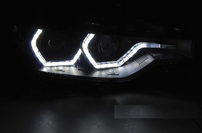 Koplampen BMW 3-Serie F30/F31 Xenon Angel Eyes LED DRL Zwart