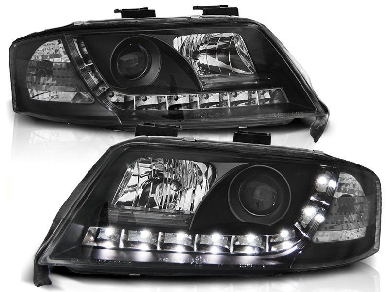 Koplampen Audi A6 01-04 Devil Eyes Echter DRL zwart